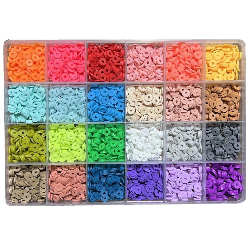 24-Compartment Glass Seed Beads Set: Solid Color DIY Jewelry Making Accessories