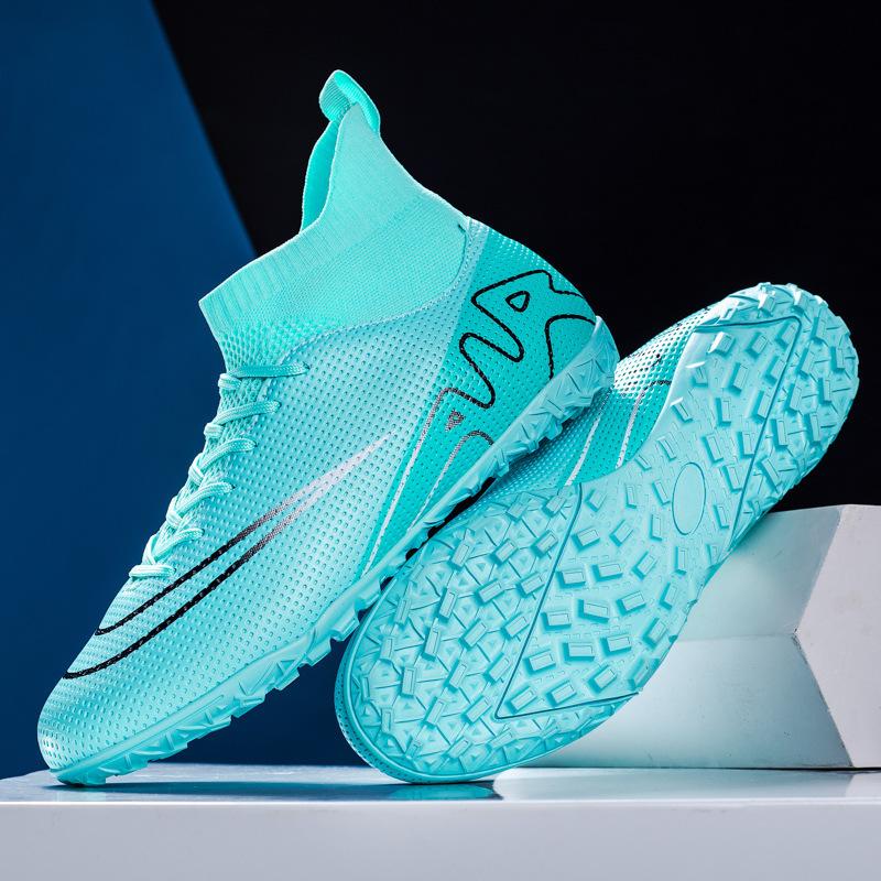 New student adult non-slip and breathable wear-resistant high-top football shoes professional game training light and breathable comfortable stickers