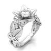 Flower Ring Leaf Hand Jewelry Decorative Ornaments Gift Fashion Elegant Simple