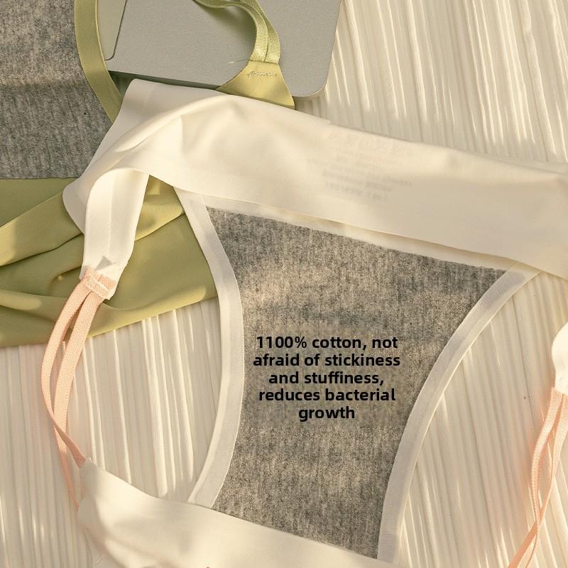 Ladies Spring and Autumn New Sexy Pure Cotton One Piece Ice Silk Without Trace Low Waist Briefs