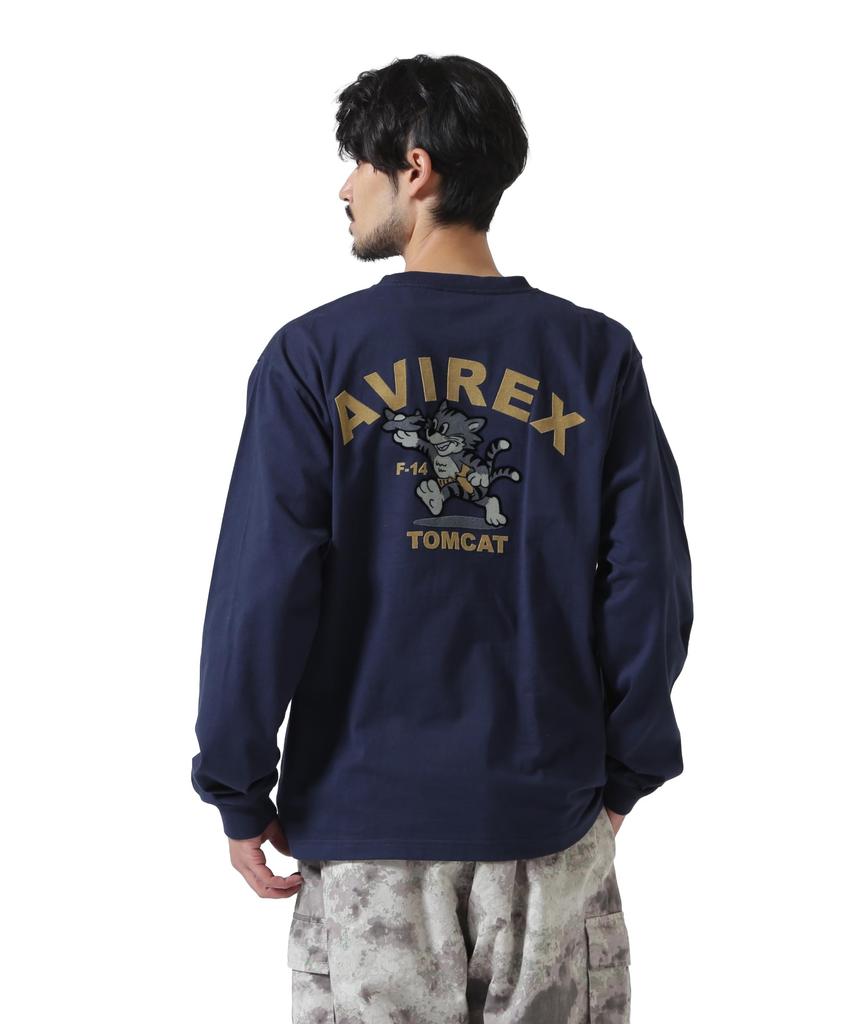 AVIREX TOMCAT L/S T-SHIRT navy