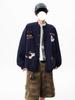 American Style Embroidered Funny Towel Hoodie Jacket - Men's Autumn/Winter Loose Fit