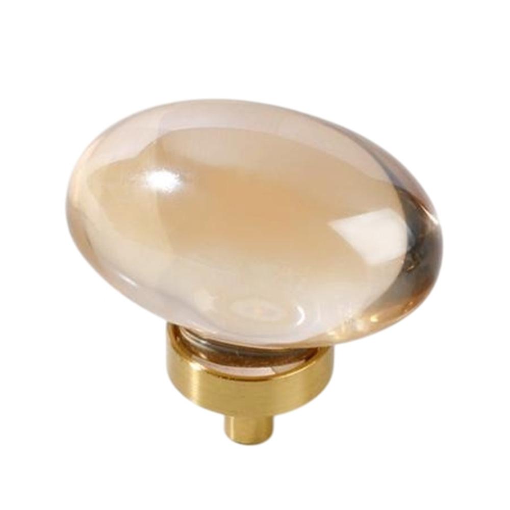 

8062 Brass Crystal Egg-Shaped Drawer Pull Knob Cabinet Furniture Wardrobe Luxury Door Handle