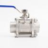 Haissidick 304 Stainless Steel 3-Piece Welded Ball Valve