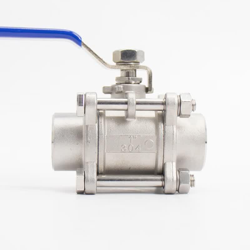 Haissidick 304 Stainless Steel 3-Piece Welded Ball Valve