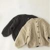 Jenter Strikket Genser Cardigan Mote Baby Grov Ull Hamp Retro Cardigan Gutter Jakke Barneklær
