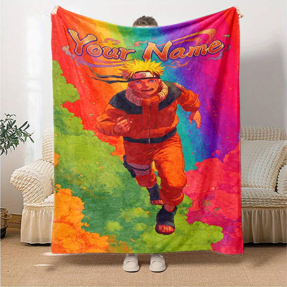 Naruto Character Personalized Text Blanket Lightweight Personalized Blanket Comfortable Great for Chair Office Nap Office Chair Four Seasons Universal