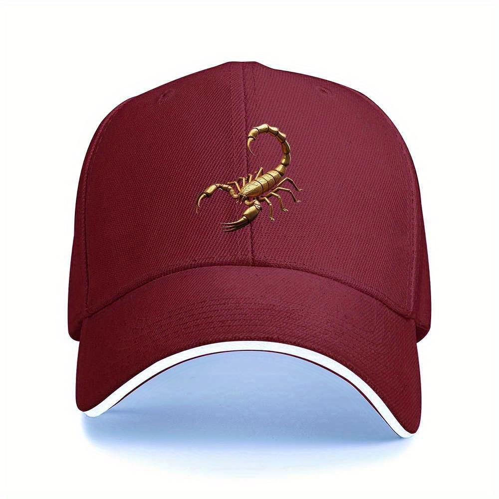 Golden Scorpion Graphic Baseball Cap Polyester Adjustable Outdoor Unisex Adult Hat