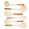 Nordic Style 4-Piece Silicone Kitchen Tool Set with Wooden Handles