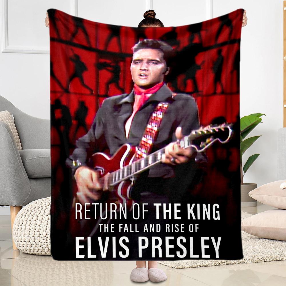 Elvis Presley Guitar Performance Blanket Ultra-Soft Perfect for Couch Bed Picnics for All Seasons Stylish Decor Gift for Travel Home Birthdays