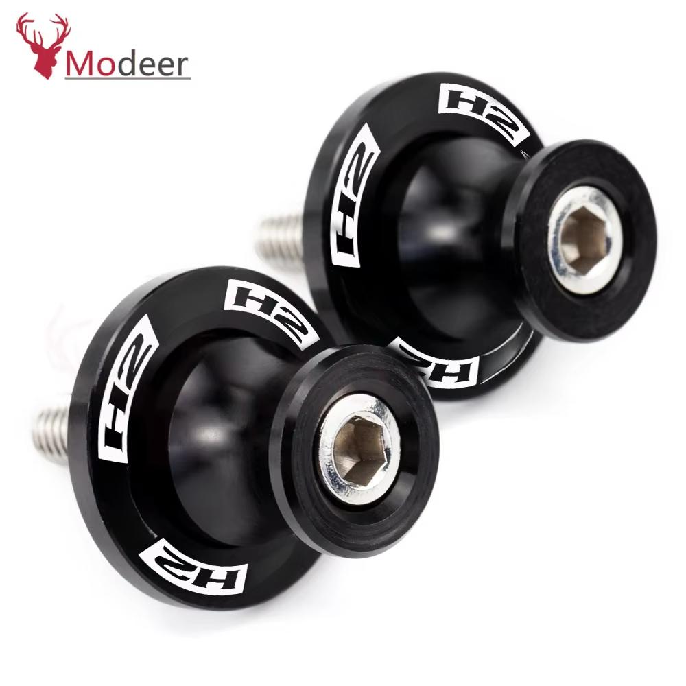 

2 Pcs With logo ZH2 For KAWASAKI ZH2 Z H2 Zh2 2019-2020 -2022 motorcycle accessories M8 Swingarm Spool Slider Stand Screws чёрный