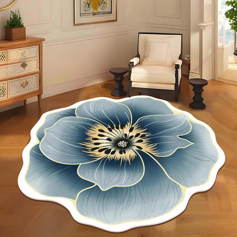 Creative Cartoon Flower Round Rug for Living Room or Bedroom