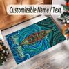 Tapete de Chão de Veludo Cristal Tema Sereia Nome Personalizado Texto Tapete Quente Decoração de Casa