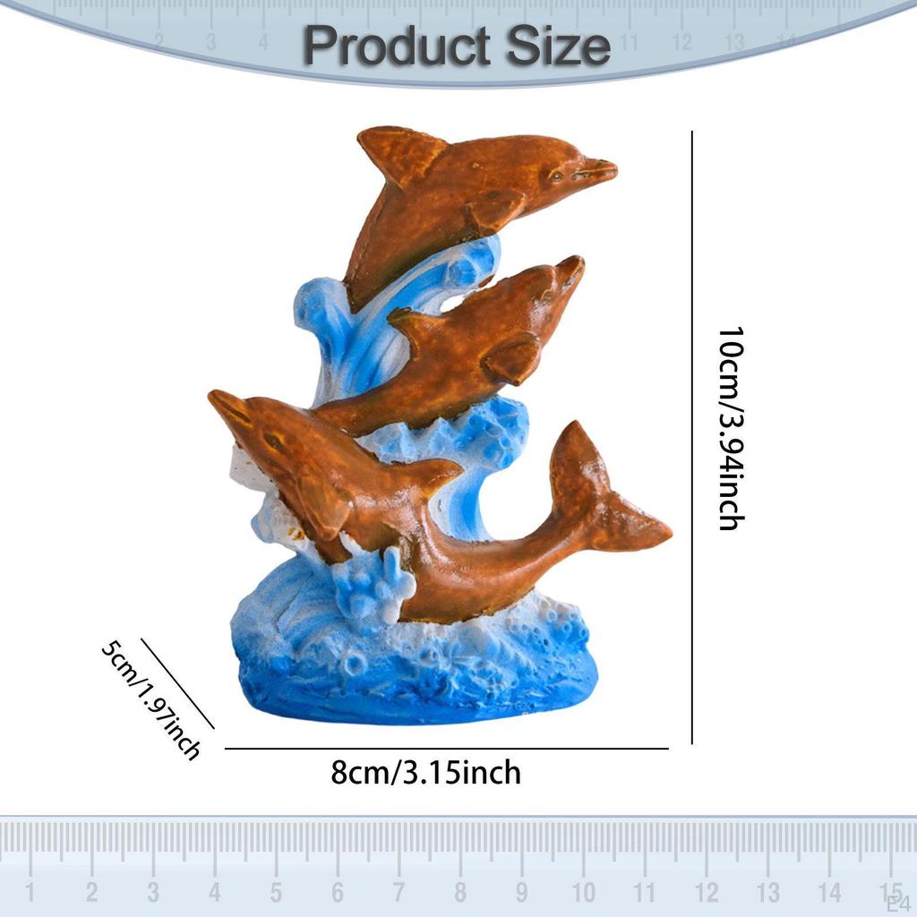 Resin Dolphin Figurine Beach Themed Room Decor Art Crafts Desktop Ornament Decorative Statue for