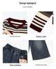 Girls' Korean Striped Cardigan & Baby Jeans Autumn Set 2025