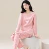 Aifen Teng Women's Pajamas Set: Pure Cotton, Long Sleeve, Long Pants, Casual Home Wear, Suitable for Spring, Autumn, and Winter.