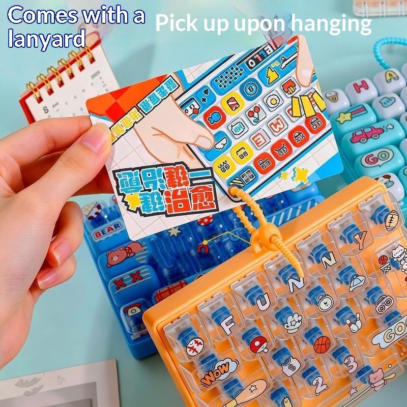 26 Grids Toy Clicker Keychain Stress Relief Keyboard Keychain Decompression Toy Backpack Pendant Charms Gift Keycap Clicker