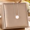 Women's Silver Titanium Steel Necklace with Micro-Inlaid Zircon - Elegant, Durable Clavicle Chain Jewelry