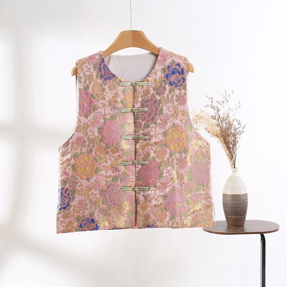 

Color Jacquard vest temperament women s summer small versatile vest M ([Recommended below 50kg])