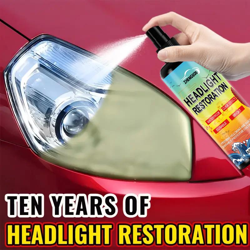 Headlight Restoration Kit - Transparent, Bright Headlight Advanced Repair Solution, Prevents Yellowing and Oxidation, Long-Lasting Protective Coating