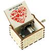 Wood Music Box Antique Engraved Hand Cranked Romantic Mini Musical Box for Women Wedding Anniversary Heart Shaped