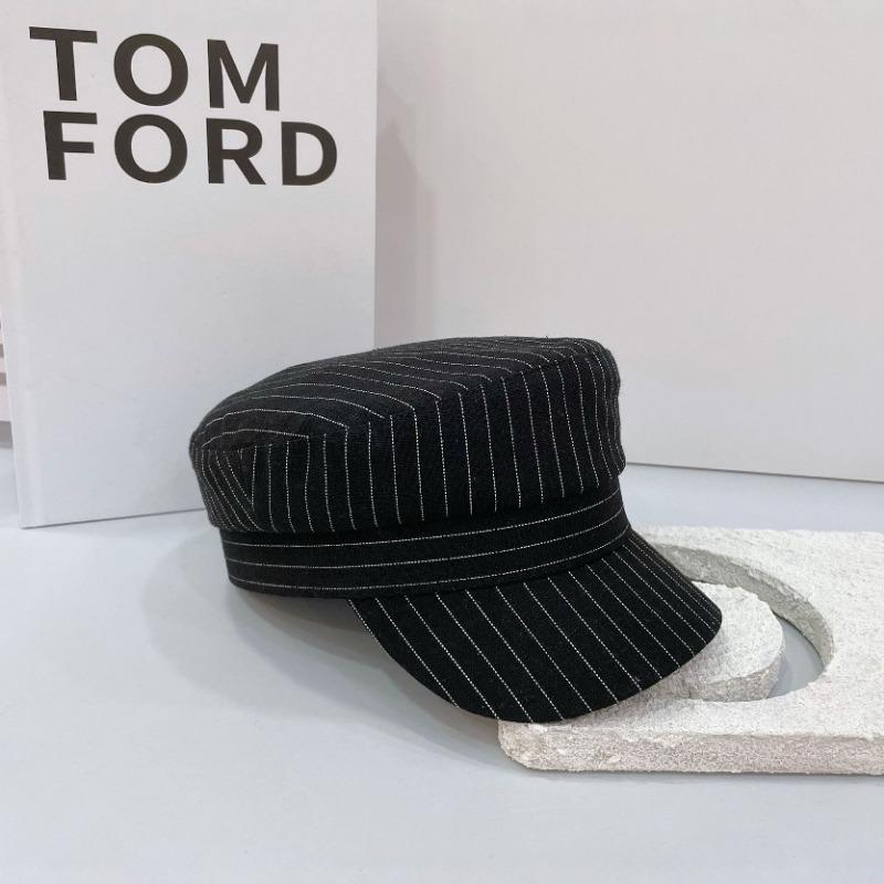 25 New Striped Solid Color Breathable Beret Octagonal Hat Breathable Shade Travel Casual Hat Tide