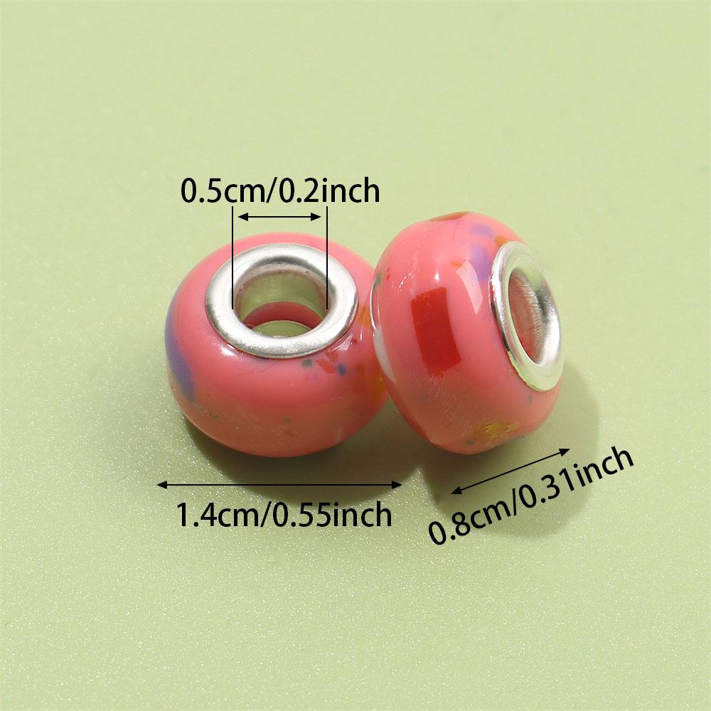 30/50/100pcs Jelly Color Mixed Garden Beads European Craft Beads Large Hole Interval Beads DIY Jewelry Bracelet Necklace Jewelry Making