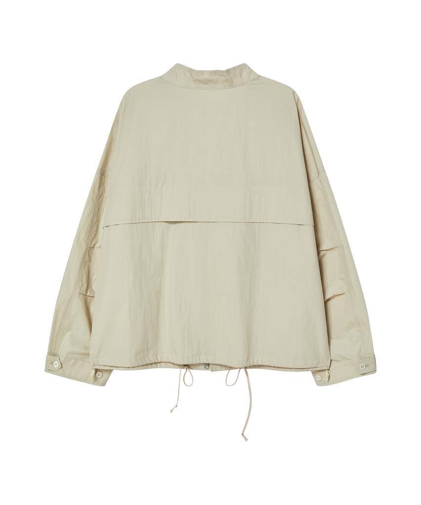 Beyond Closet [Collection Line] Luxe Texture Light Fabric Blouson Beige