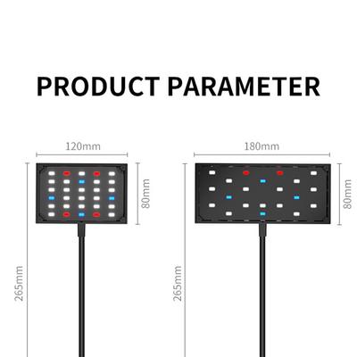LED svetlo do akvária, Svetlo na akvárium so svorkou a nastaviteľným jasom, 360° otočné plnospektrálne USB svetlo so svorkou, Stmievateľné
