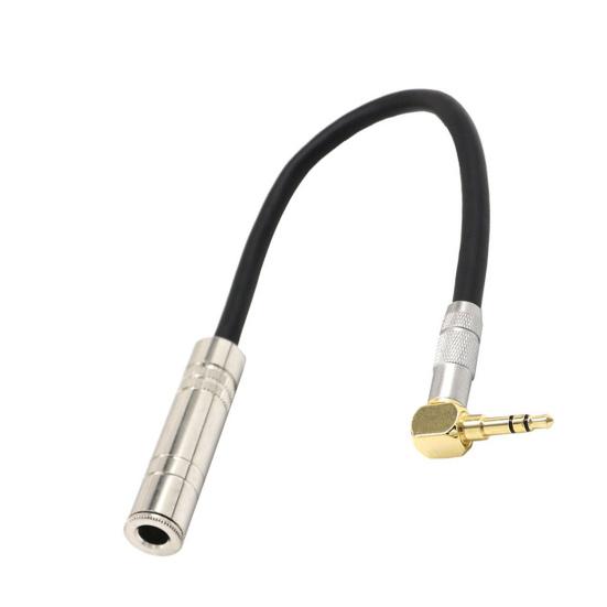 Audio Cable 90 Degree Right Angle High Fidelity 0.2m 3.5mm To 6.5mm/6.35mm AUX Extension Cord for Microphone
