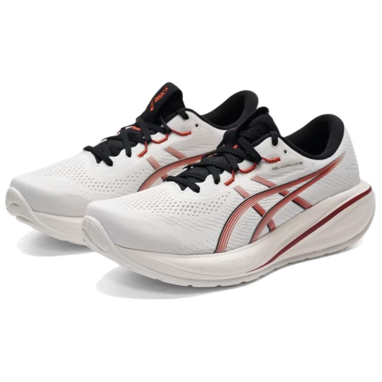 Asics GEL CUMULUS 28 Amorti Résistant à l'abrasion Respirant Léger Chaussures de Course Homme Blanc 1011C269-200