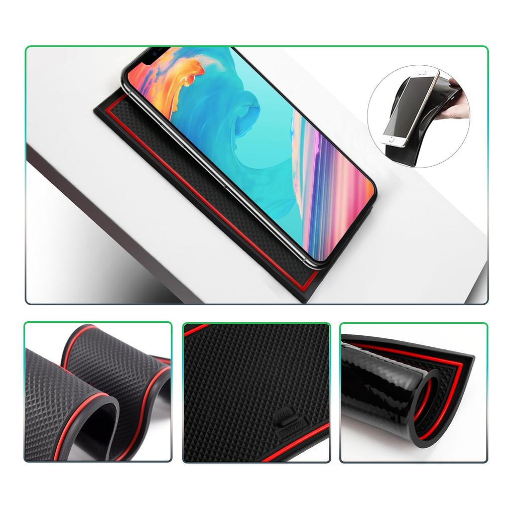 GAFAT Door Pocket Rubber Mats Center Console Silicone Tray for Honda Vezel Late Honda Interior Mats for and Vezel Custom Parts of (15 Pieces) & (1
