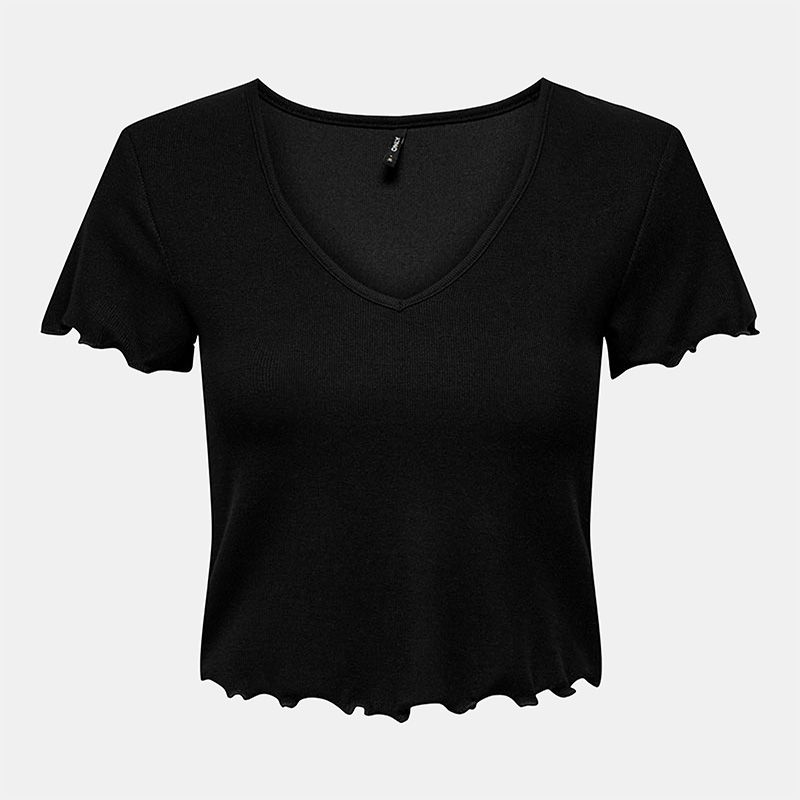 Tee shirt kika crop top col v Femme ONLY