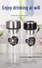 Huaxiang 388 High Mountain Double-Walled Borosilicate Crystal Glass Cup - Men's Business Office Gift.