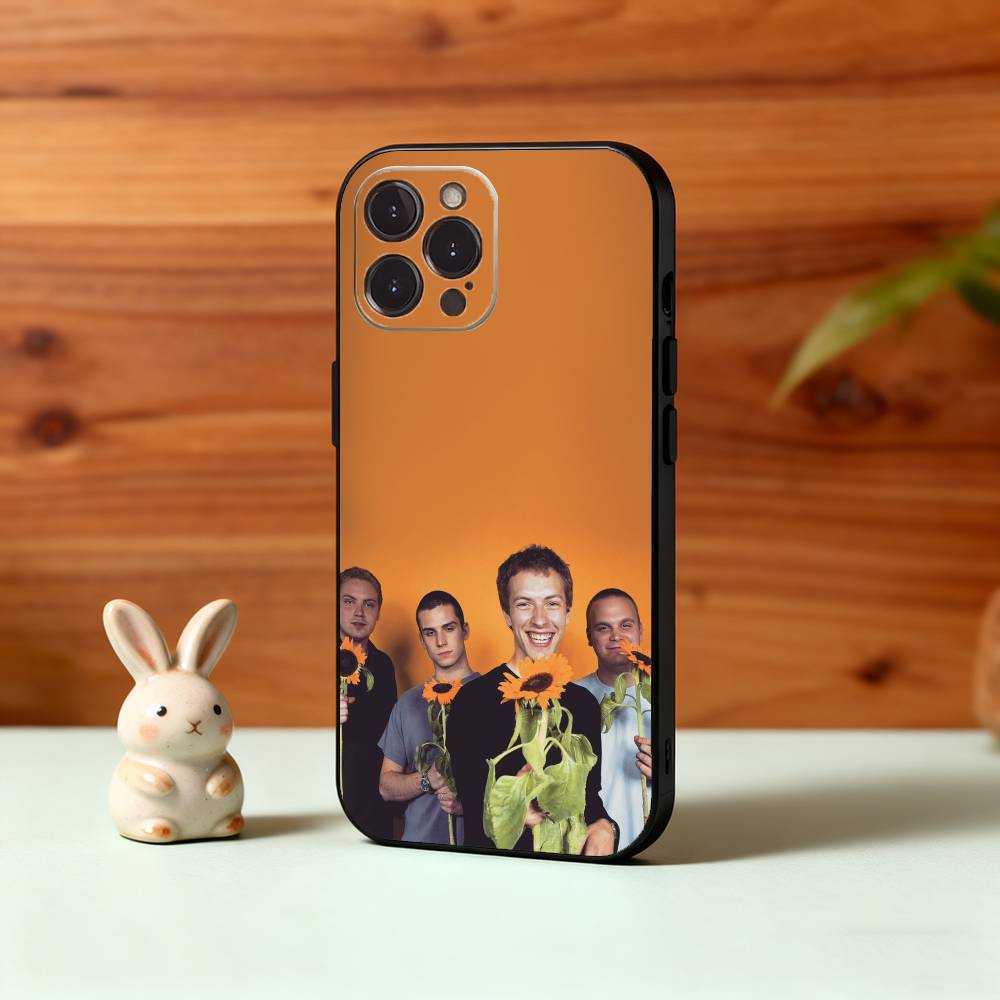 M-Moon M-Music Coldplay Band Phone Case For iPhone17 16 15 14 13 12 11 Pro Max Plus,5G Soft Black Case