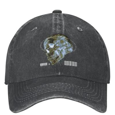 Men Women Fear Of What Skull Head Baseball Cap Casual Distressed Cotton Dad Hat Adjustable