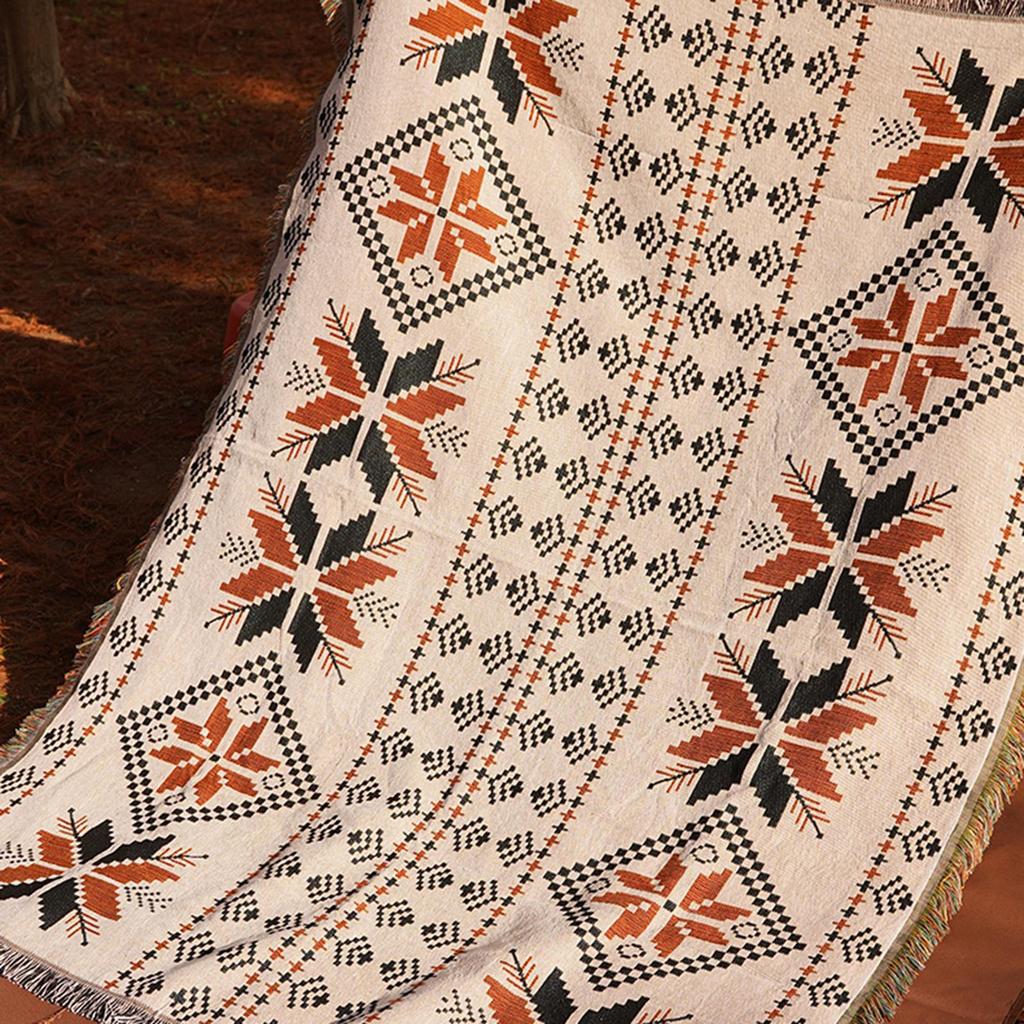 Picknickdecke mit Quaste Bohemian für Rucksacktouren Zuhause Wohnzimmer