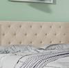 Upholstered Bed Wingback, Double Row of Studs Velvet, Button Stitching Head and Foot End, Double Bed 160*200, Hydraulic Function, Beige