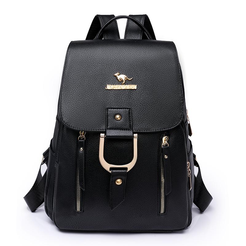 Luxury Leather Fashion Women's Outdoor Travel Bag Large Capacity Girl Schoolbag Daily Backpack Female Backpack