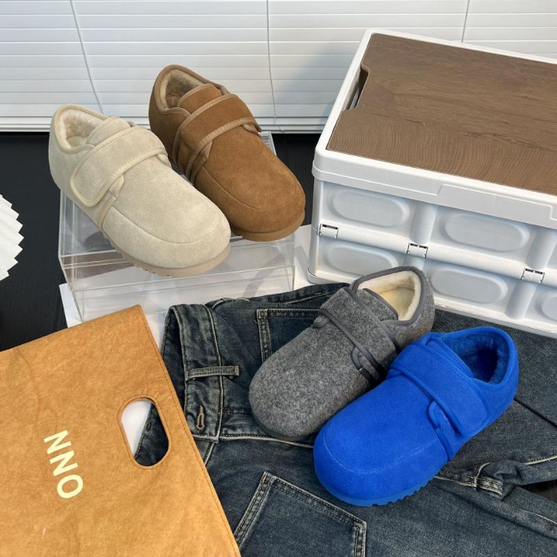 Retro women's winter new fashion versatile matte soft-soled lazy shoes fleece thickened bread shoes