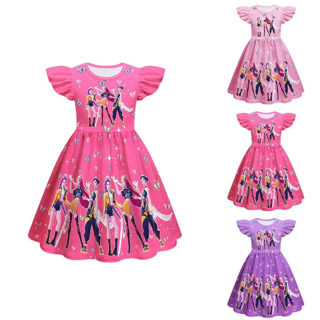 Kpop Dämonenjäger Mädchen Cosplay Prinzessinnenkleid Aus Polyesterstoff Für Alter 3 Bis 8 Jahre
