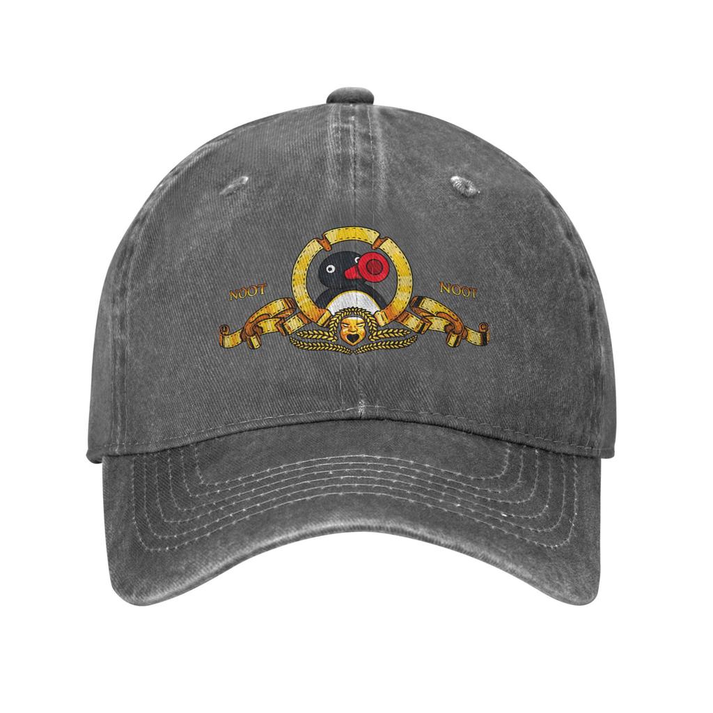 Unisex Penguin Intro Pingu Printed Hats Vintage Distressed Washed Baseball Cap Adjustable
