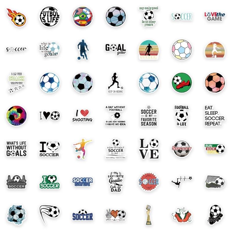 Soccer Football Stickers Teachers School Decals Waterproof Vehicle Soccer Stickers for Skateboard Water Bottle