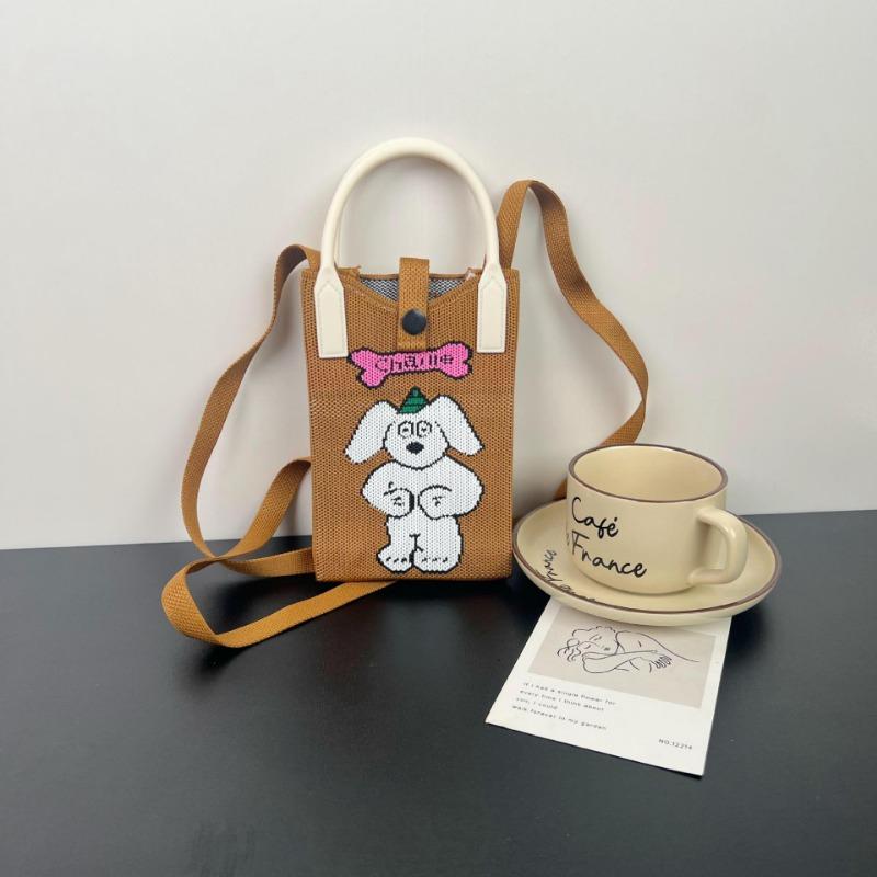Ns Mobile Phone Bag Cartoon Cute Niche Design Knitted Bag Versatile Messenger Shoulder Bag Change Bag Cute Style