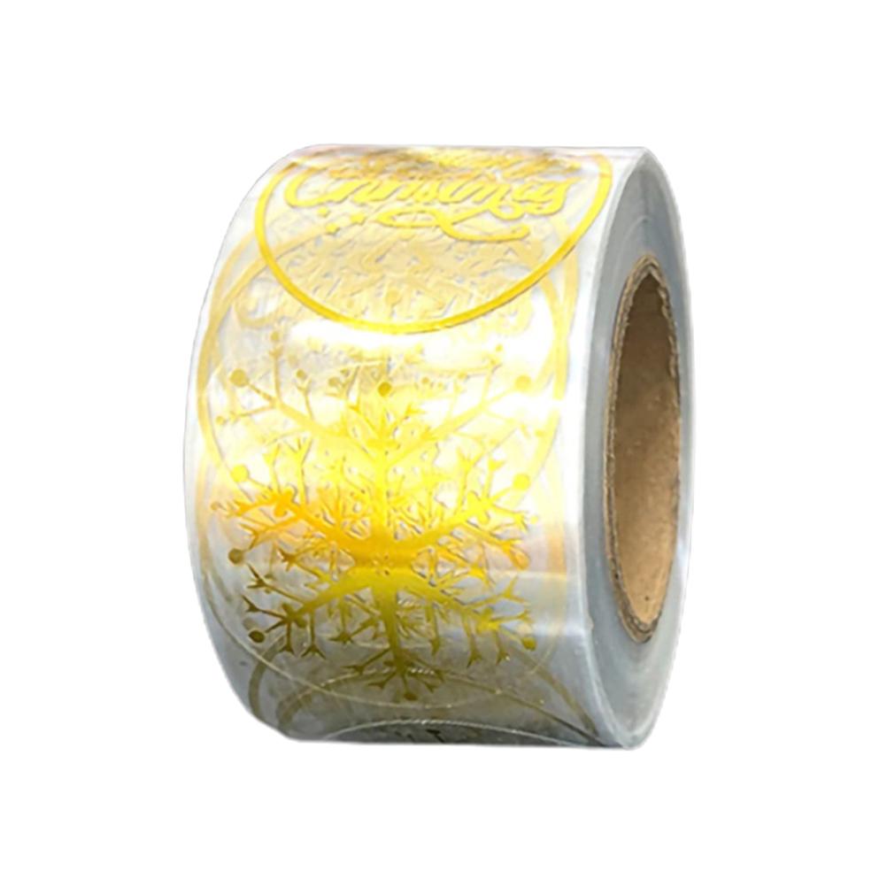 

500 шт. Рождественские наклейки Золотые снежинки Рождественские наклейки Круглые самоклеящиеся наклейки на конверты