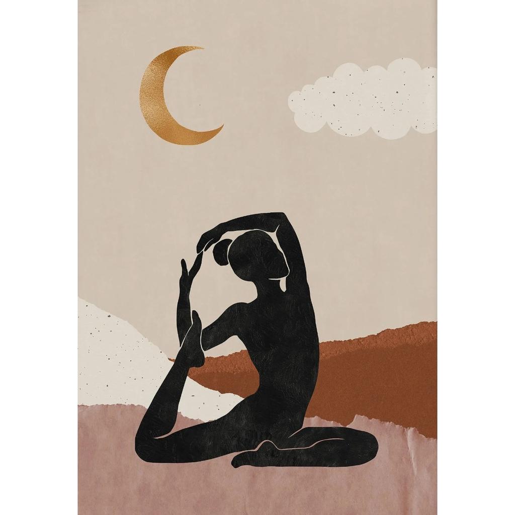 Yoga Liebhaber Posen Verschiedene Professionelle Bewegungen Kaffee Katze Poster Druck Wandkunst Bilder Leinwand Malerei Zimmer Heimdekor