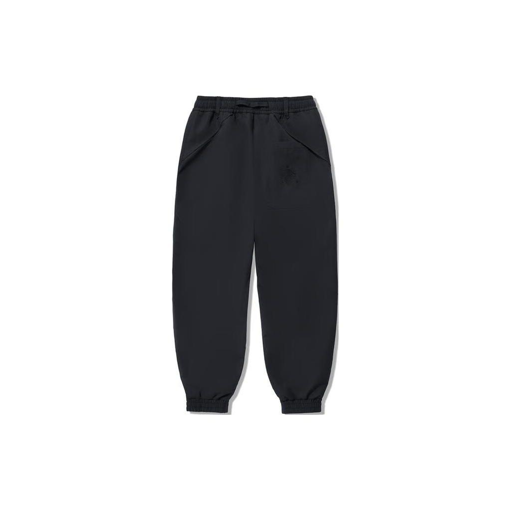 Li Ning X Jackie Chan Collaboration Kung Fu Series Solid Color Mid Waist Tapered Knit Sports Pants Men Bottoms Black AKXU171-1