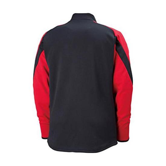 Mizuno Soccer Knit Trejer Zip Slim Black X Chinese Size M Warm-Up Shirt, Shirt, Stretch, Fit, Unisex, Red, P2MC8035,