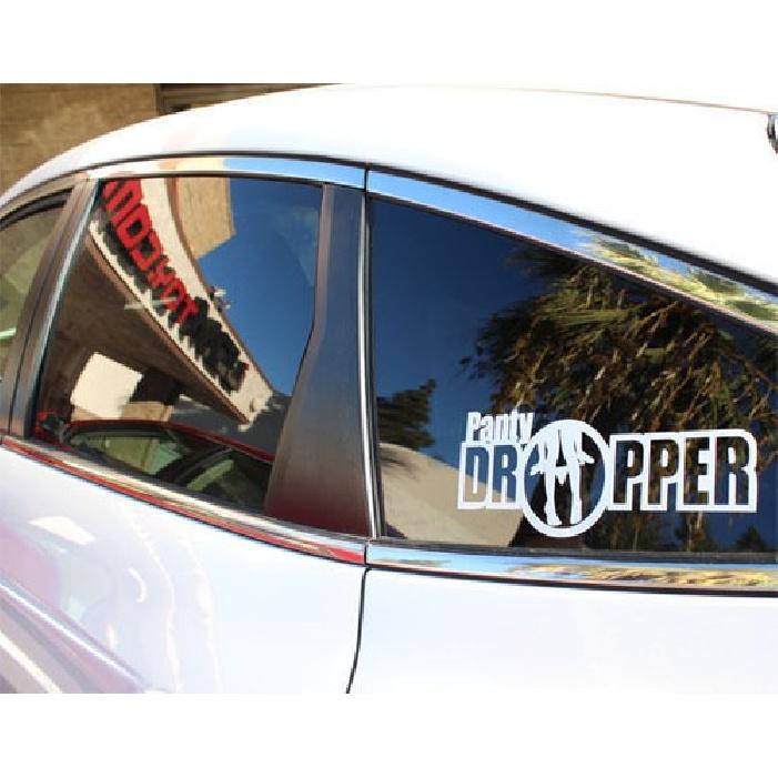 (2) Joking Funny Panty Dropper Lowered Car SUV Truck Graphic Vinyl Decals
