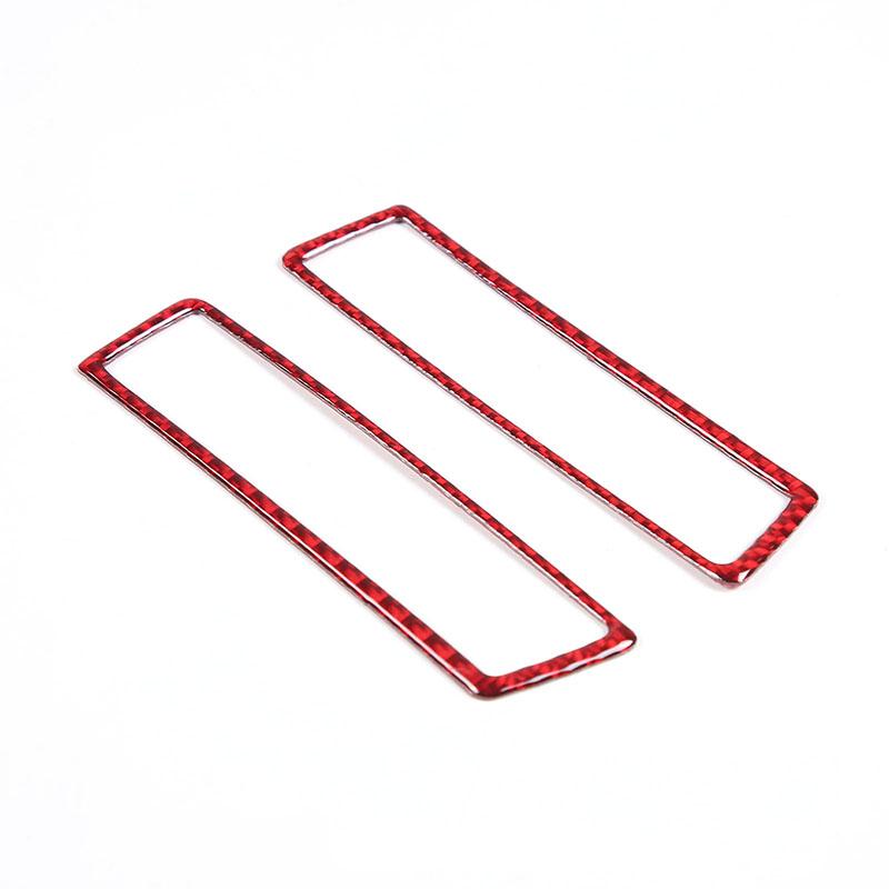 2x Soft Carbon Fiber Car Dashboard A-pillar Air Outlet Frame Sticker Suitable for BMW 5 Series i5 G60 525li 530li + Red Carbon Fiber